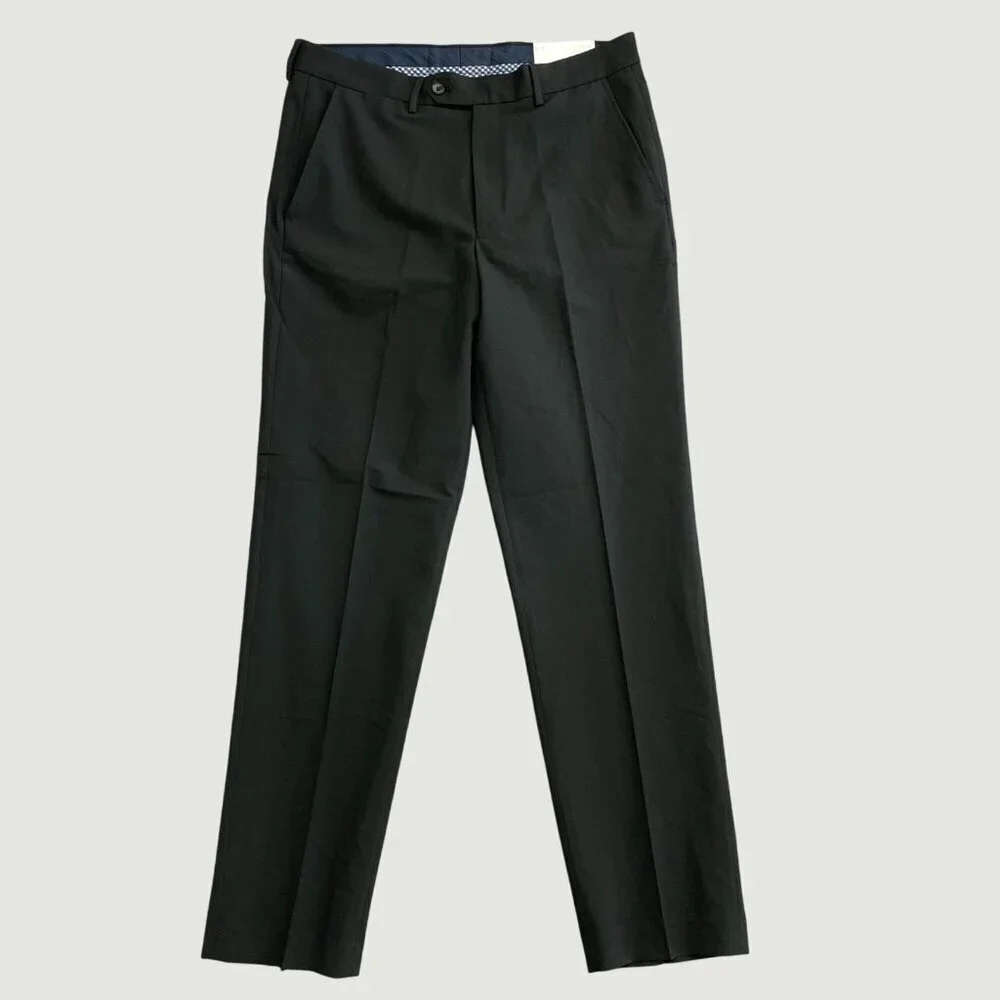 NEW Nautica Men's W34 L32 Black Bi-Stretch Comfort Waistband Travel Dress Pants